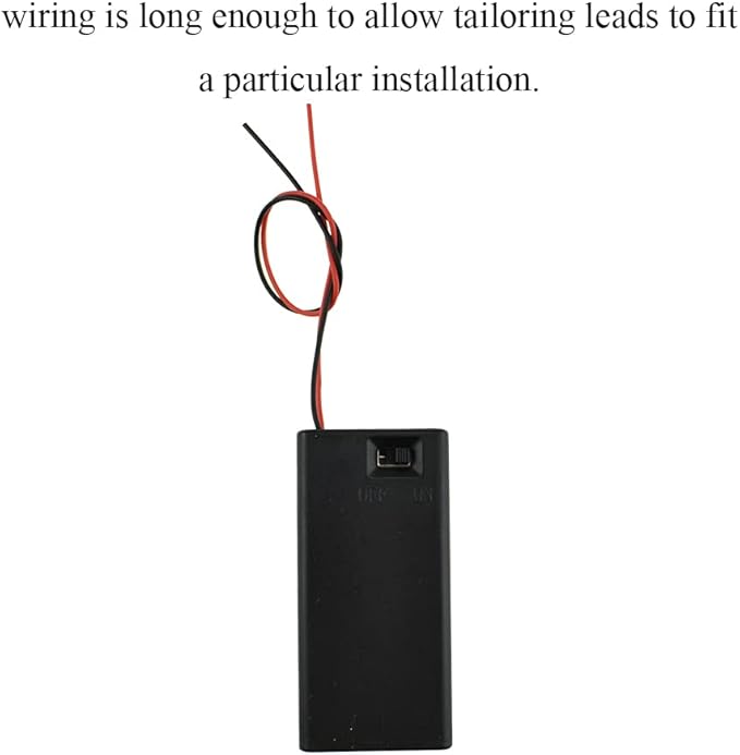 HAHIYO 9V Battery Holder Bundle with Wire Sturdy Cover Durable Snap Contact Build-in Switch Batteries Black Case Easy Install 4 Pieces for Wall Clocks Ham Radio Kids Toys