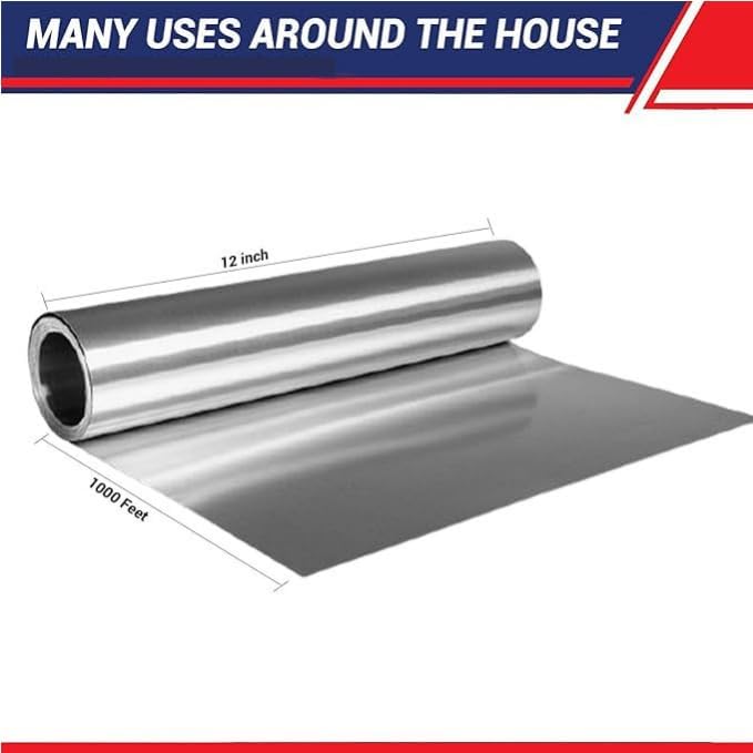 Generic 12""x1000 Standard Aluminum Foil Roll, Silver