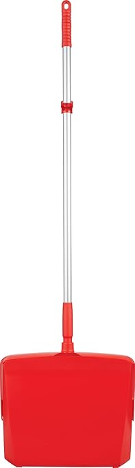 Remco - A Vikan Company 62504 Lobby Dustpan with Broom, Polypropylene/Polyester/Aluminum, 7" X 14" Bin, 37" Handle, Red
