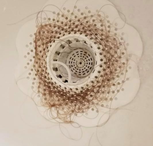 Rocky Mountain Goods Drain Hair Catcher for Bath/Shower - White Flex PVC Install in Seconds - Keep Drain from Clogging - Finger Lift Easy Cleaning - Universal Fit