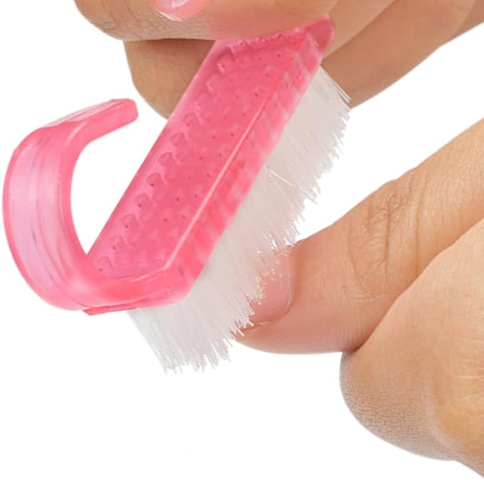 Nail Cleaning Brush, 12pcs Hand Grip Plastic Scrubbing Brush with Soft Bristles Fingernail Cleaning Manicure Supplies for Hands Feet Nails