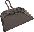Edward Tools Black Metal Dustpan 12” - Heavy Duty Powder Coated Steel Does not chip or Bend - Precision Edge for Small Item Sweeping - Loop Handle for Comfort/Hanging (1)