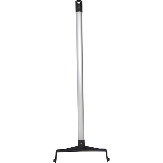 SPARTA Upright Dustpan with Aluminum Handle, Serrated Edge for Broom Combing, Secure Yoke Lock with Easy Storage Hanging Hole for Commercial Cleaning, Plastic, 30 Inches, Black, (Pack of 6)