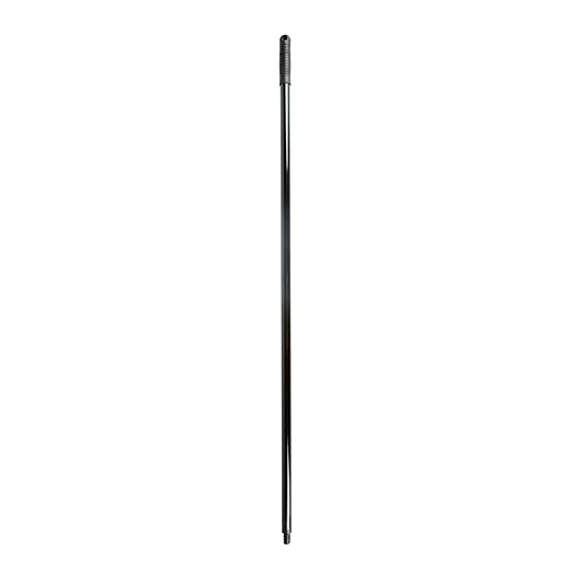 Restaurantware-BROOM HANDLE ONLY: Clean Tek Professional 48 Inch Threaded Broom Handle, 1 Angled Stick - Head Sold Separately, Ergonomic, Black Steel For Cleaning