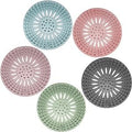 Drain Strainers, Hair Catcher Shower Drain Covers Protector, Silicone Hair Stopper Shower Drain Covers Protector for Bathtub Tub Shower and Sink.(Pack of 5)