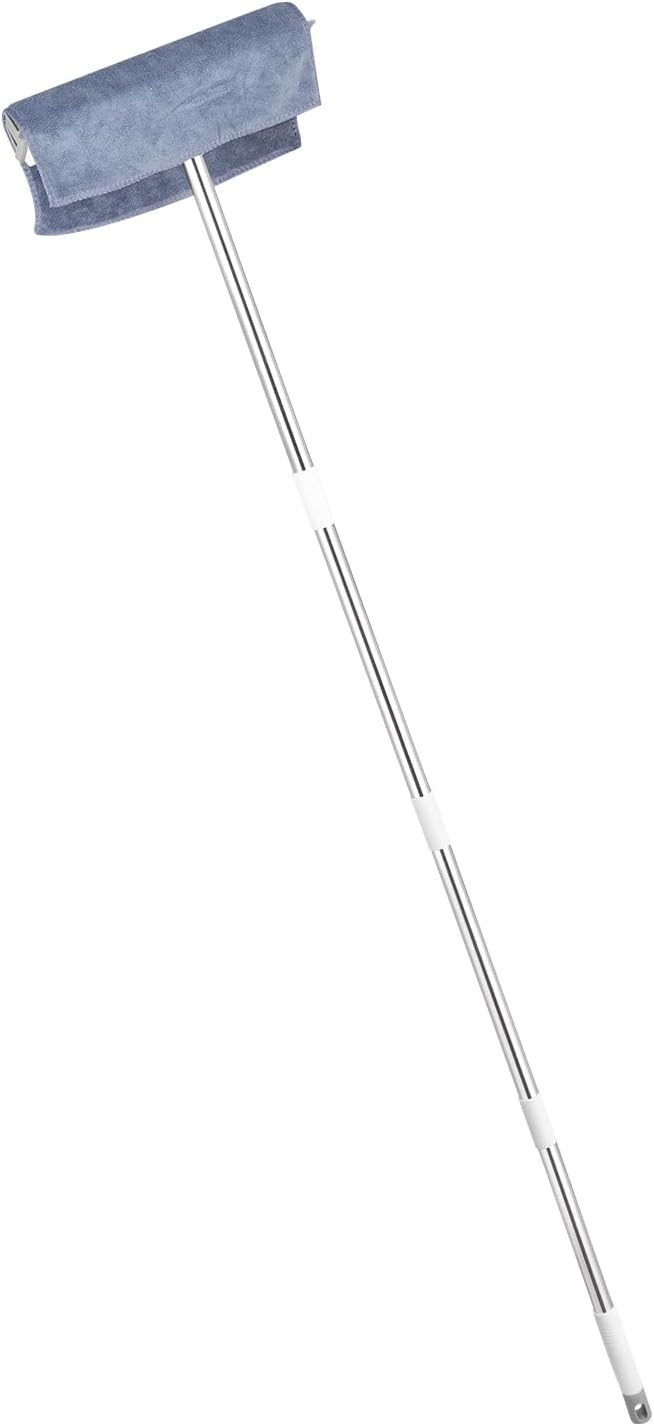 VEVOR Pet Hair Removal Broom, 58.46 in Adjustable Long Handle, Rubber Broom with Built in Squeegee Reusable Dog Cat Hair Remover, for Couch Furniture Hardwood Floor Tile