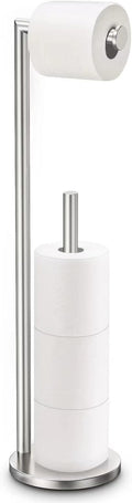 Toilet Paper Holder Stand, Toilet Paper Stand Brushed Nickel, Free Standing Toilet Paper Holder, Toilet Paper Storage by Bathth