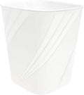DAJITRE Small Plastic Trash Can Wastebasket Recycling Bin for Bathroom, Dorm, Bedroom，Home Office, Garbage Can for Bedroom, Kids Room (1, White)
