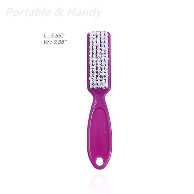 6Pcs Nail Brush for Cleaning Fingernails, Handle Grip Cleaning Brush for Nail and Toenail, Nail Dust Brush Manicure Pedicure Tools Scrubbing Brush Women Men Home Salon(Purple)