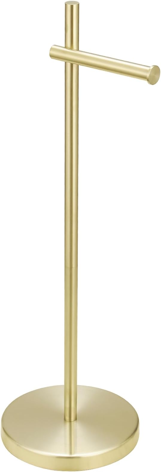 BWE Toilet Paper Holder Free Standing Toilet Paper Holder for Bathroom Gold Toilet Paper Storage Holder Stand with Non-Slip Stable Base Modern Stainless Steel Toilet Tissue