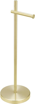 BWE Toilet Paper Holder Free Standing Toilet Paper Holder for Bathroom Gold Toilet Paper Storage Holder Stand with Non-Slip Stable Base Modern Stainless Steel Toilet Tissue