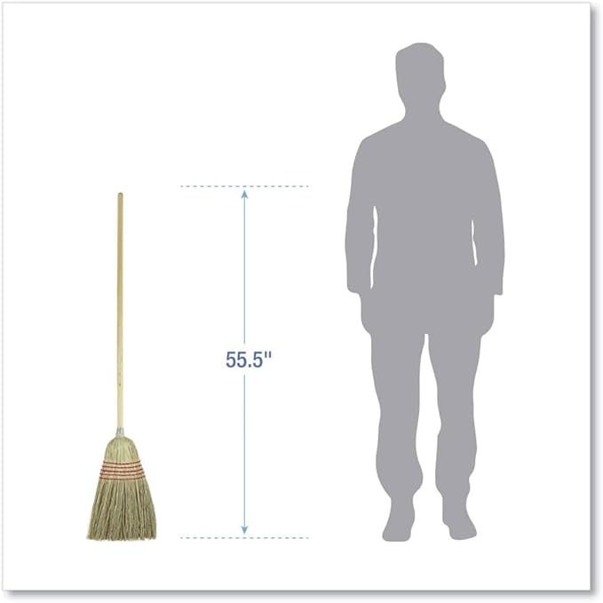 Flagged Bristle Parlor Broom Maid Broom with Wooden Handle