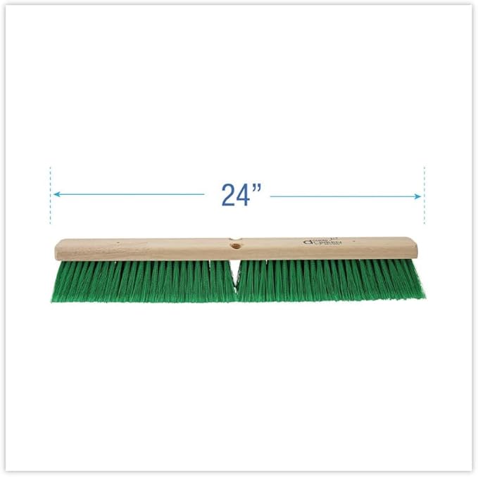 Boardwalk BWK20724 3 in. Flagged Recycled PET Plastic Bristles 24 in. Brush Floor Broom Head - Green