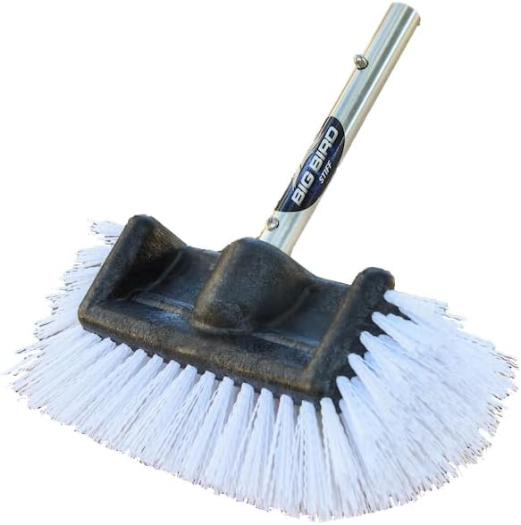 Big Bird Brush (Stiff) White Boat Deck Scrub Brush for Cleaning and Washing - Boat Cleaner & Car Cleaner - Snap-On Attachment Only