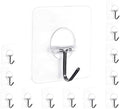 Easenest Adhesive Wall Hooks Bathroom Kitchen 12 Packs Heavy Duty Nail Free Sticky Hangers with Stainless Hooks Utility Towel Bath Ceiling Hooks