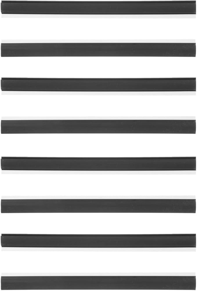 8pcs Dustpan Rubber Edge Replacement Strips 26cm Soft Black Rubber Lip Accessories for Household Cleaning Tools Sturdy Dustpan Parts for Home and Office Use