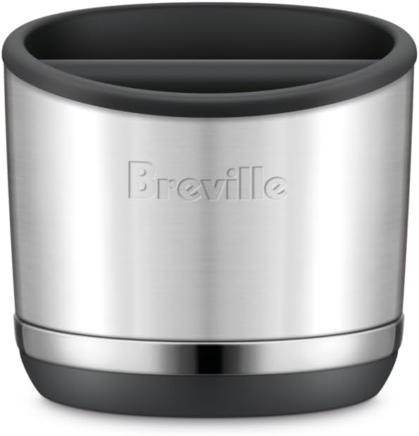 Breville BEA501BSS Knock Box 10 Espresso Machine Accessory, 10 Puck Capacity, Brushed Stainless Steel