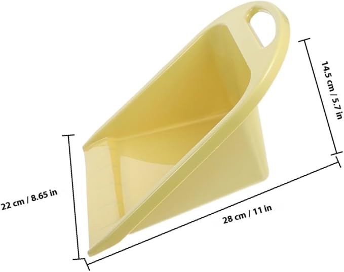 BESPORTBLE Handheld Dust Pan Set 2pcs Small Size Lime Yellow with Comfortable Grip, Reusable Table Cleaning Dustpan for Home, Office, Garage Debris Collection