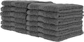 100% Cotton Washcloth Set – Soft, Absorbent Face Towels for Bathroom & Gym Use – Durable, Reusable & Machine Washable Wash Cloths - Gray Color, 12x12 Inches, Pack of 12