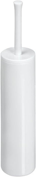 iDesign Una BPA-Free Plastic Toilet Bowl Brush and Holder Set - 3" x 3" x 16.3", White