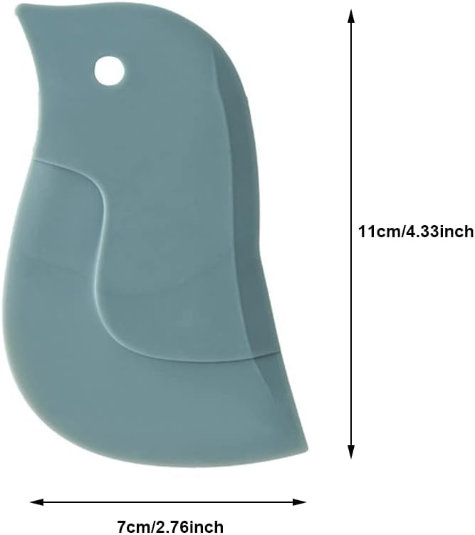 Pan Scraper Silicone Scraper, Penguin Shape Kitchen Cleaning Tool Pans Bowls Baking Washing Cleaning Tools Plate Scraper(Green+Grey)