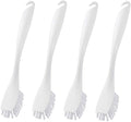 Dishwashing Brush with Hangable Long Handle, Built-in Scraper, Scrub Brush for Dish, Pans, Pots, Kitchen Sink Cleaning - 10 Inch, 4 Pack (White)