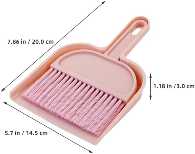 Cabilock Mini Desktop Broom and Dustpan Set for Kids Small Handheld Sweeper with Ergonomic Handle Portable Cleaning Tool for Desks Tables Pet Areas 7.87X5.70X1.18In