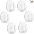lightstar 6 Pcs Adhesive Plastic Hooks - Small Wall Hooks for Hanging, Drill-Free, Seamless - Kitchen Bathroom - 44 * 44 * 25 mm, White (for 2.5 LB)