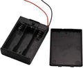 6 Pieces 3 Slots x 1.5V AA Battery Case Holder Battery Spring Clip Storage Box Wire Leads with On/Off Switch