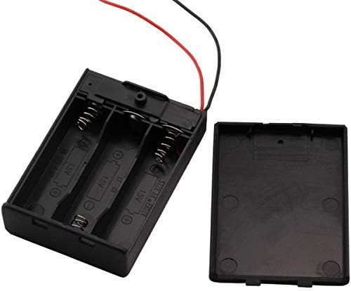 6 Pieces 3 Slots x 1.5V AA Battery Case Holder Battery Spring Clip Storage Box Wire Leads with On/Off Switch