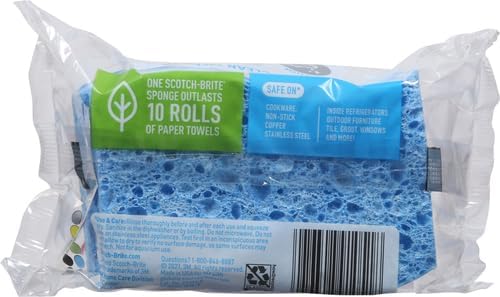 Scotch-Brite Scrub Dots Non-Scratch Scrub Sponge, Rinses Clean, for Washing Dishes and Cleaning Kitchen, 3 Scrub Sponges (Pack of 2)