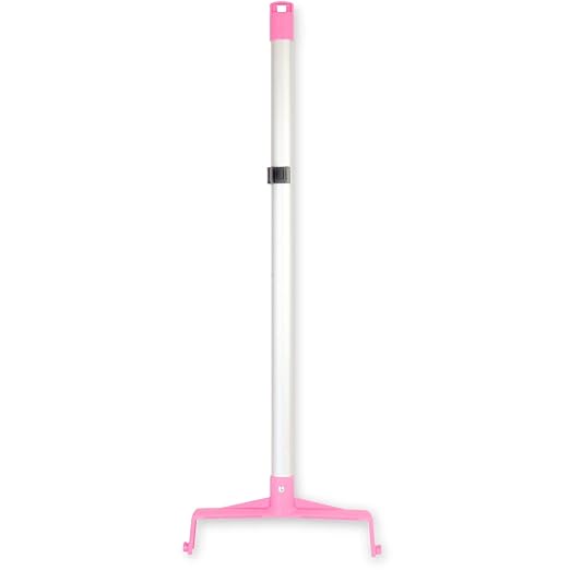 SPARTA Upright Dustpan with Aluminum Handle, Serrated Edge for Broom Combing, Secure Yoke Lock with Easy Storage Hanging Hole for Commercial Cleaning, Plastic, 30 Inches, Pink, (Pack of 6)