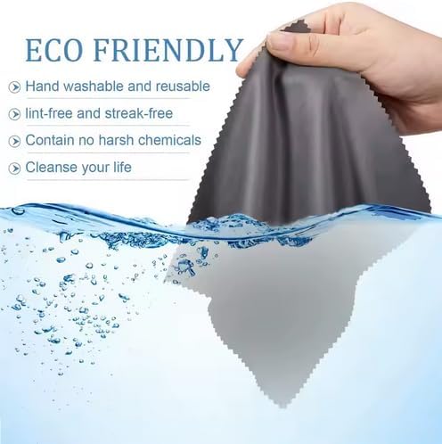 10 Pack Microfiber Lens Cleaning Cloth, 6x7 Lint Free Cloth for Eyeglasses, Camera Lens, Cell Phones, LCD Screens, Computers, CD DVD, Eyeglasses and Other Delicate Surfaces