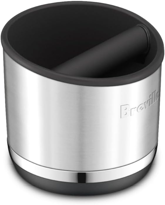 Breville BEA501BSS Knock Box 10 Espresso Machine Accessory, 10 Puck Capacity, Brushed Stainless Steel