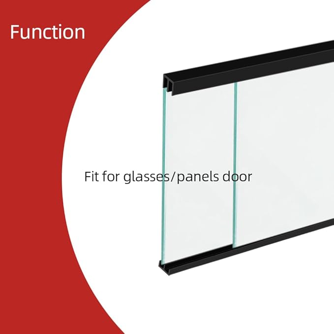 Sliding Door Track, Fit 1/4" Thick Panels, U Channel Rubber for Sliding Cabinet/Closet Door Track, Black, 4Feet