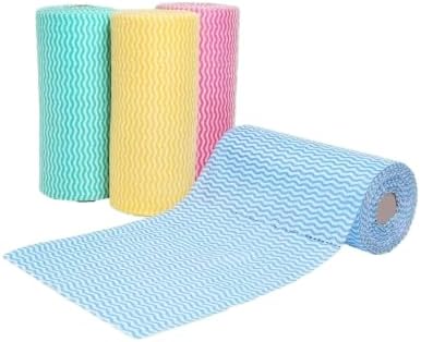 Non-Woven 2 Packs of Kitchen Towel Roll | Cleaning Wipes | Washable & Reusable Tissue Roll for Kitchen | Home Kitchen Cleaning Wipes | Kitchen Roll Reusable | 80 Wipes x 2 Rolls