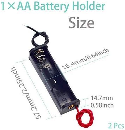 GTIWUNG 8Pcs 1.5V/3V/4.5V/6V AA Battery Holder with Wire & Pin, Black Plastic Batteries Case with Leads, 2Pcs Battery Storage Box