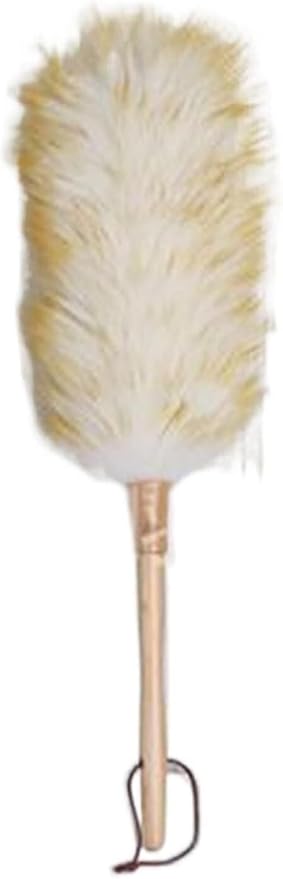 Feather Duster,Cleaning Brush Wood Handle Duster Furniture Dust Sweeping Car Brush Long Lambswool Duster Soft for Sofa Non-Static Hanging Rope Modern Home Cleaning Scrub Brushes for Cleaning
