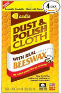 Cadie Reusable Dust and Polishing Cloth - Beeswax Furniture Wipes for Cleaning or Wiping Dirt Surfaces at Home and Office - Great Cleaner for Wood, Tiles, Blinds and Ceilings Fan | 4 Pack