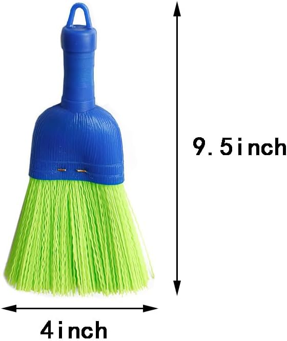 Poly Fiber Mini Broom Whisk Handheld Brush Head with Hang Hole for Outdoor Car Porch Debris Dust Dirt Driveways Sidewalks (2)