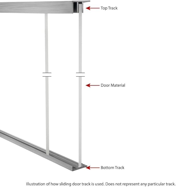 Outwater Industries' Aluminum Sliding Door Track for 3/4'' Glass or Wood Door Panels | 4 Foot Upper and Lower Track Set