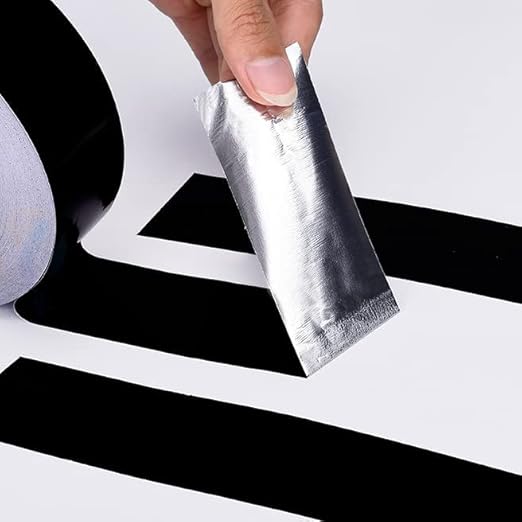 LLPT Aluminum Black Foil Tape 2 Inches x 65 Feet 3.94 Mil Heavy Duty Adhesive HVAC Sealing Hot Cold Air Duct Tape for Pipe Metal Repair (BF065)