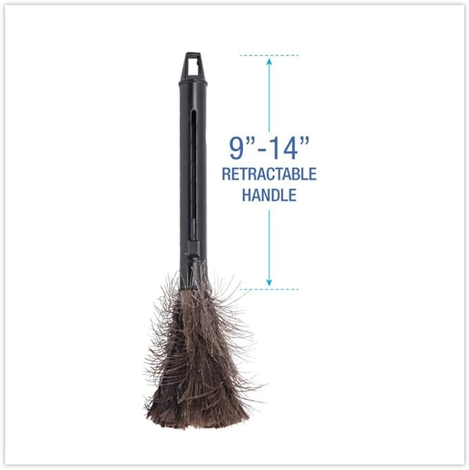 Boardwalk BWK914FD 9 in. to 14 in. Retractable Plastic Handle Feather Duster - Black