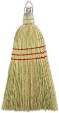 Whisk Broom, Corn Fiber Bristles, 10" Wood Handle, Yellow, 12/Case