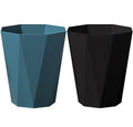 Bathroom Trash Can 1.8 Gallon Small Garbage Can Waste Basket for Bedroom Office Dorm, 2 Pack Blue Black