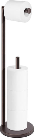Toilet Paper Holder Stand,Toilet Paper Holder Free Standing,Bronze Toilet Paper Roll Holder for 4 Rolls,Toilet Paper Stand