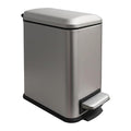 5 Liter / 1.3 Gallon Trash Can with Removable Liner, Soft Close lid & Step Pedal, Stainless Steel Trash Bin for Bathroom,Bedroom,Home Office,Grey