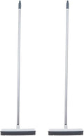 Rubber Bristle Broom for Hardwood Floors, Tiles, Carpets, Wood, and Vinyl, Salon Rubber Squeegee and Rug Rake for Human Hair, Pet Hair, Fur, and Lint, Grey, 2 Pack, by Superio