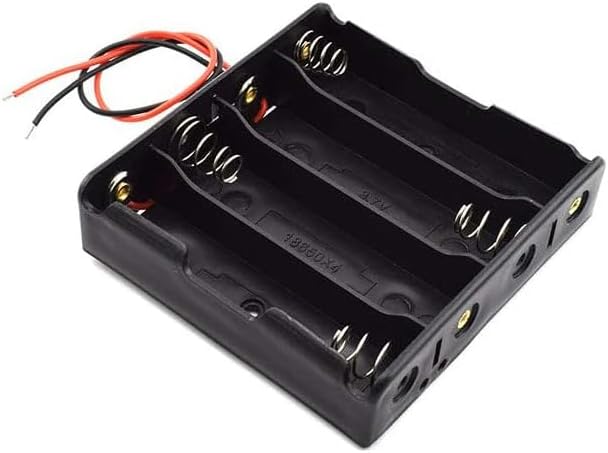 13PCS 18650 Battery Case Holder with Lead Wire Bundle, 1/2/3/4x 3.7V Series Circuit DIY Battery Storage Boxes, 1 Slots, 2 Slots, 3 Slots, 4 Slots in Parallel Black Plastic Batteries Case with Pin