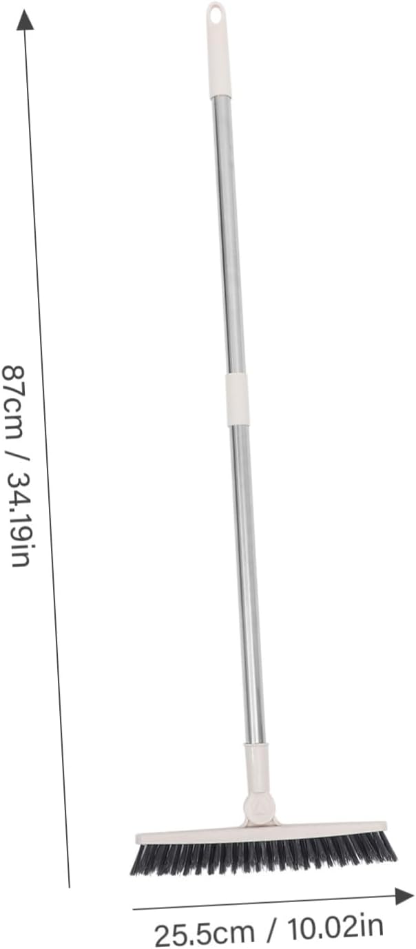 Rotatable Long Handle Floor Gap Brush with Stiff Bristles for Deep Corner Cleaning Multi Use Scrub Tool for Window Tracks Shower Doors Bathroom Grout and Sliding Door Crevices